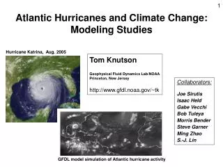 Atlantic Hurricanes and Climate Change: Modeling Studies