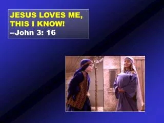 JESUS LOVES ME, THIS I KNOW! --John 3: 16