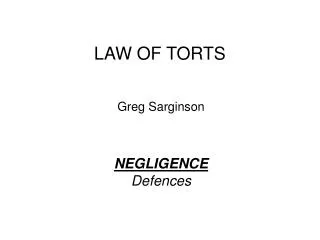 LAW OF TORTS