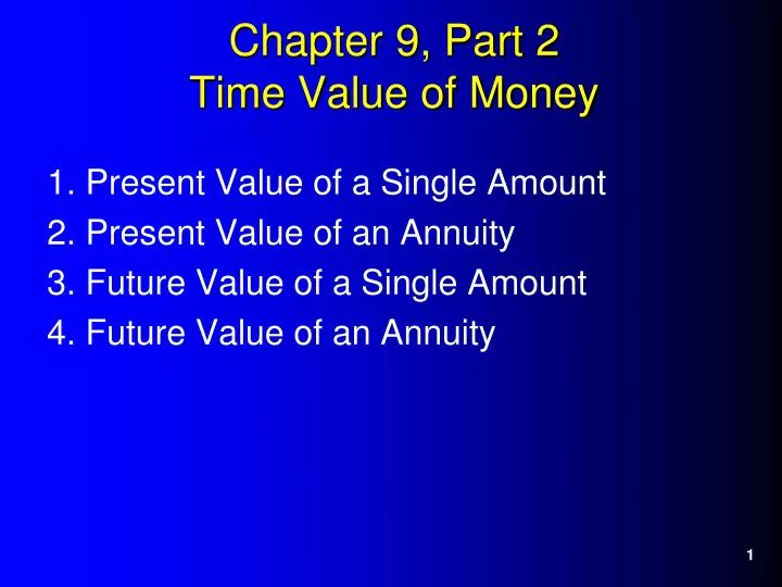 chapter 9 part 2 time value of money