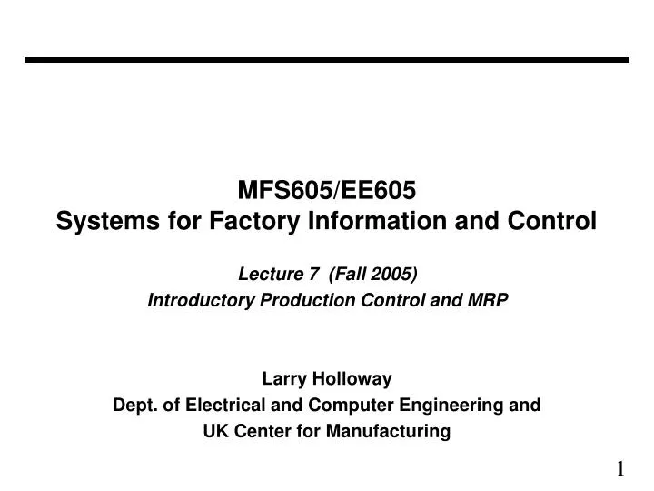 mfs605 ee605 systems for factory information and control