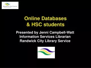 Online Databases &amp; HSC students