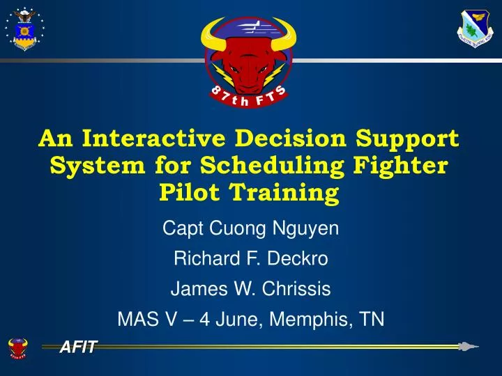 an interactive decision support system for scheduling fighter pilot training