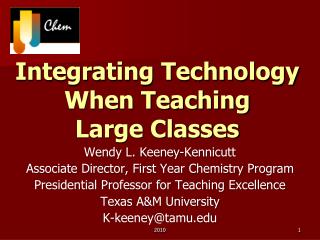 Integrating Technology When Teaching Large Classes
