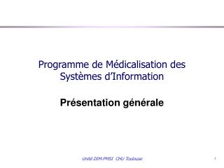 programme de m dicalisation des syst mes d information