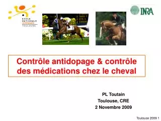 Contrôle antidopage &amp; contrôle des médications chez le cheval