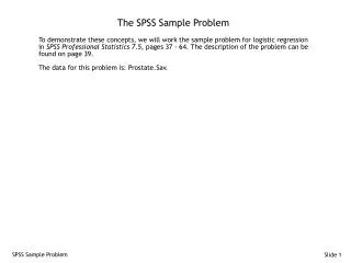 The SPSS Sample Problem