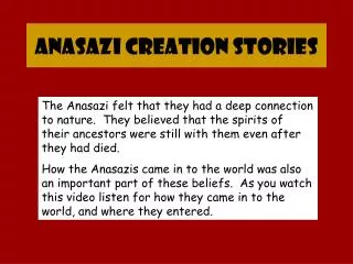 Anasazi Creation Stories