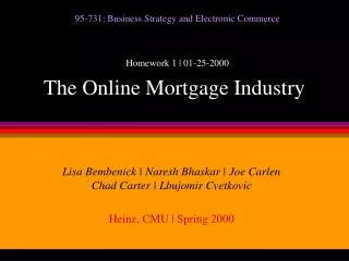 The Online Mortgage Industry