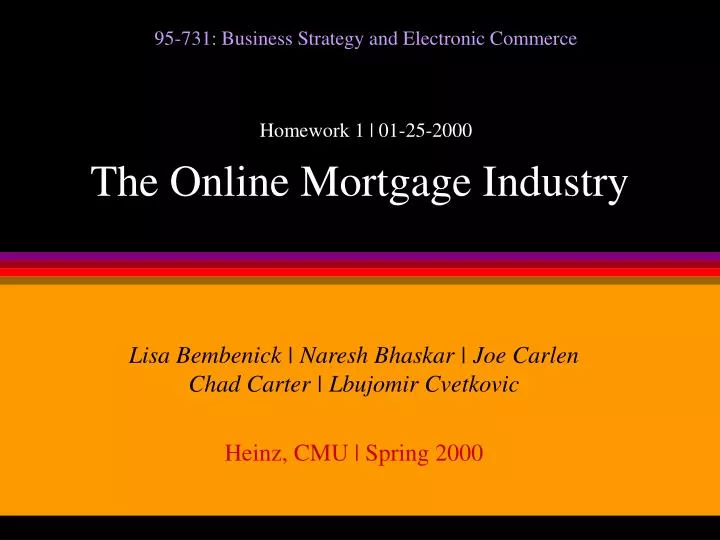 the online mortgage industry