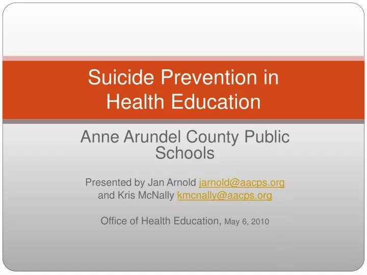 suicide prevention in health education