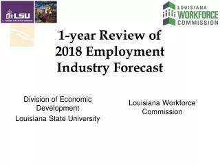 1-year Review of 2018 Employment Industry Forecast