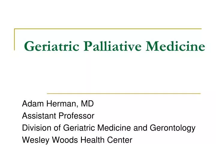 geriatric palliative medicine