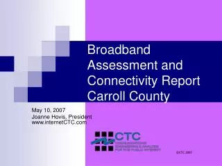 Broadband Assessment and Connectivity Report Carroll County