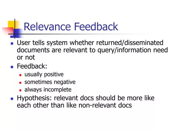 relevance feedback