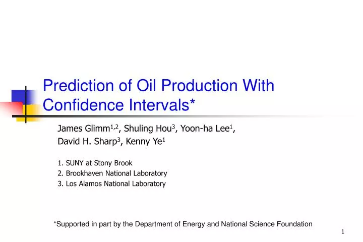 prediction of oil production with confidence intervals