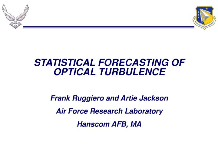 statistical forecasting of optical turbulence
