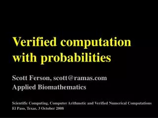 Verified computation with probabilities
