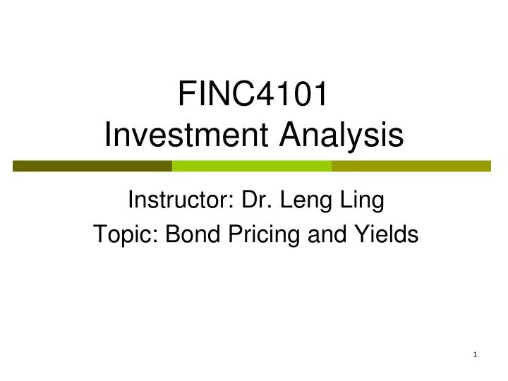 finc4101 investment analysis
