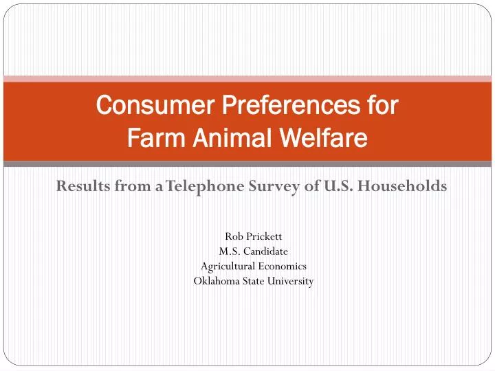 consumer preferences for farm animal welfare