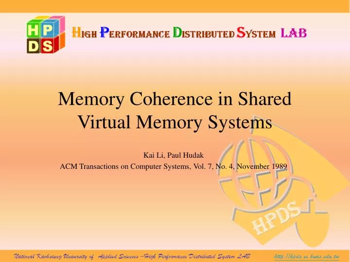 memory coherence in shared virtual memory systems