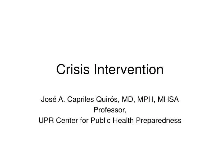 crisis intervention