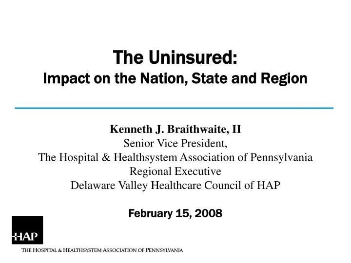 the uninsured impact on the nation state and region