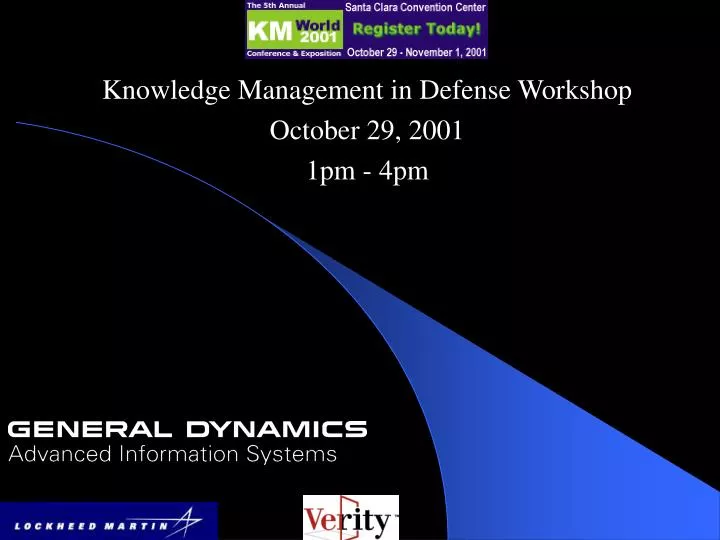 knowledge management in defense workshop october 29 2001 1pm 4pm