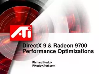 DirectX 9 &amp; Radeon 9700 Performance Optimizations