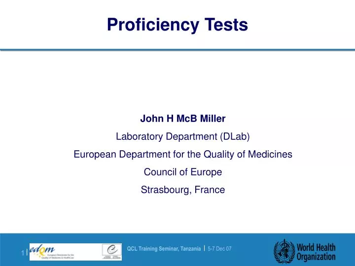 proficiency tests