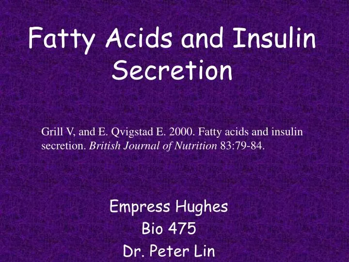 fatty acids and insulin secretion