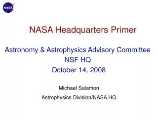 NASA Headquarters Primer