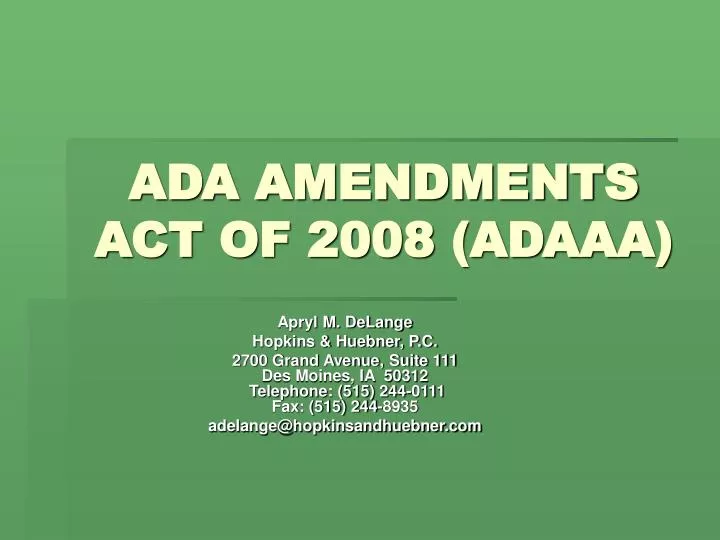 ada amendments act of 2008 adaaa