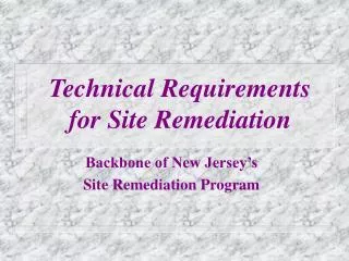 Technical Requirements for Site Remediation