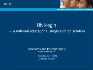 UNI-login – a national educational single sign on solution