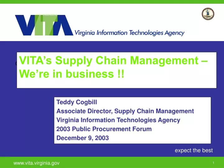 vita s supply chain management we re in business