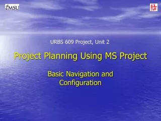Project Planning Using MS Project