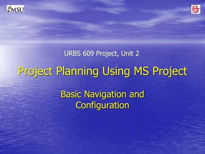 project planning using ms project