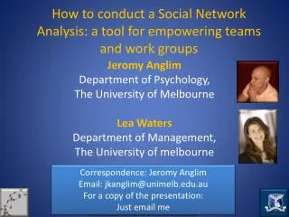 How to conduct a Social Network Analysis: a tool for empowering teams and work groups