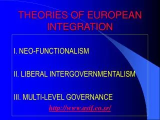 THEORIES OF EUROPEAN INTEGRATION