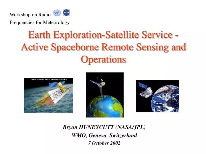 earth exploration satellite service active spaceborne remote sensing and operations