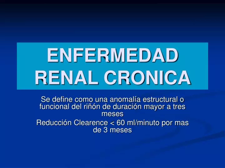 enfermedad renal cronica