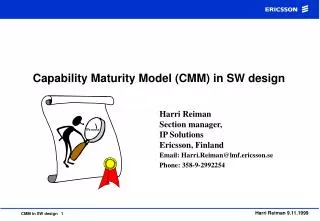 Capability Maturity Model (CMM) in SW design