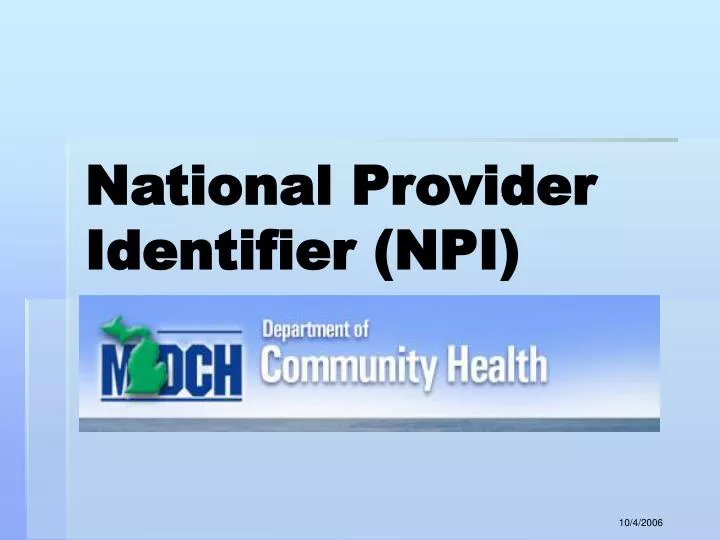 national provider identifier npi