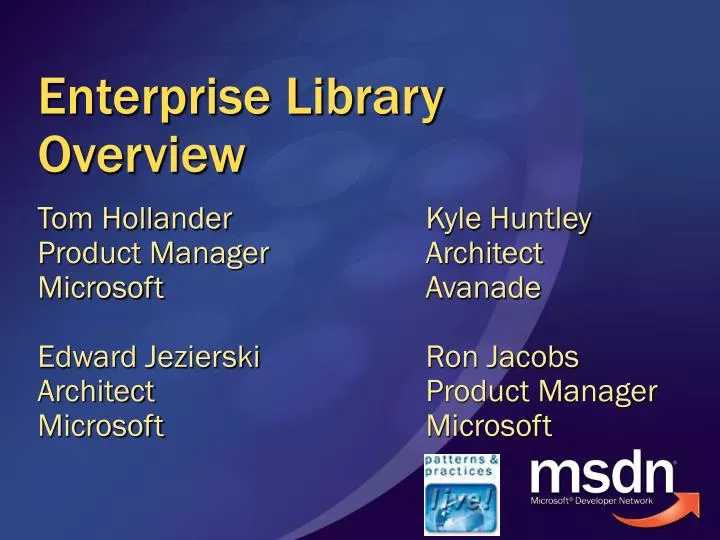 enterprise library overview