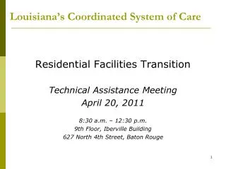 Louisiana’s Coordinated System of Care