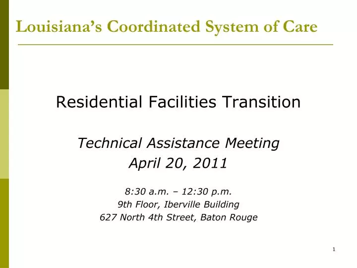 louisiana s coordinated system of care