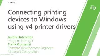 Connecting printing devices to Windows using v4 printer drivers