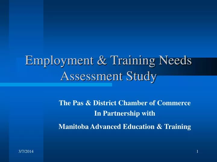 employment training needs assessment study