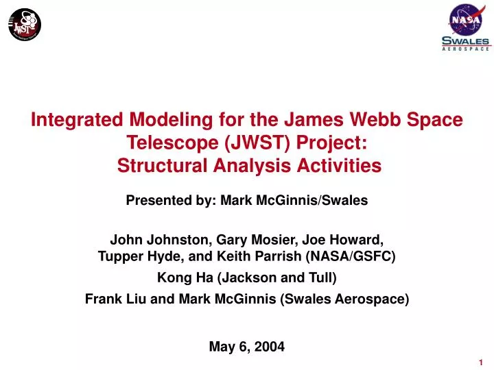 integrated modeling for the james webb space telescope jwst project structural analysis activities
